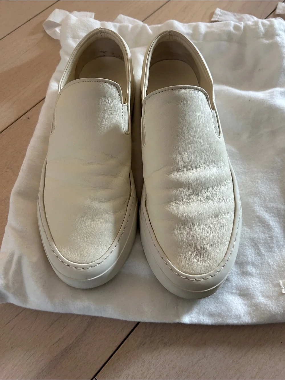 THE ROW Marie H Milk White nappa sneakers - Picture 4 of 4